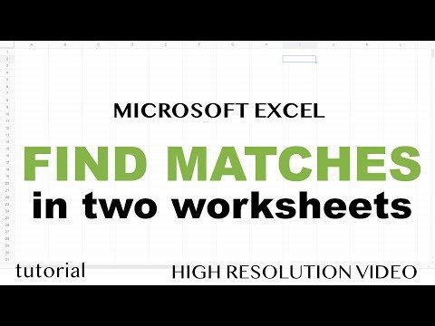 Excel - Find Matching Values in Two Worksheets, Tables or Columns Tutorial - Part 1